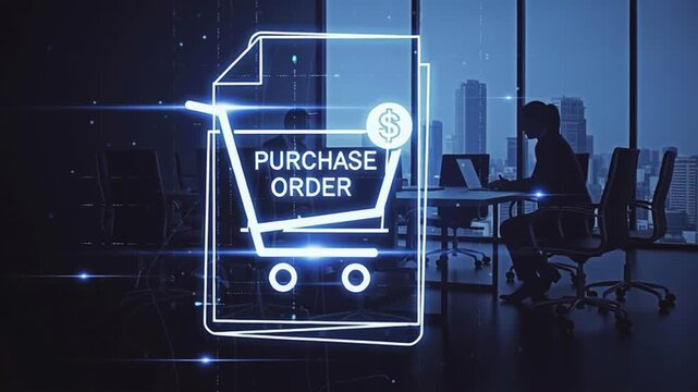 Purchase order concept for business and commerce. 