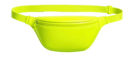 Bright neon compact belt bag with an adjustable waist strap.