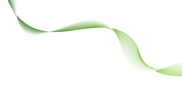 abstract green wave, Abstract background with vector green wave line, illustration of curved flow of green abstract wave line motion. White green Abstract Wallpaper. 