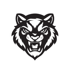 head of a tiger with a white background