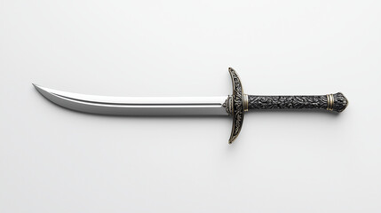 A beautifully crafted dagger with an ornate handle and a sleek, polished blade, showcasing intricate designs and a classic style.