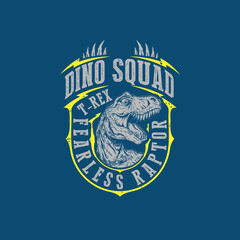 Dino Sqaud t-rex Fearless Raptor vector emblem graphic design