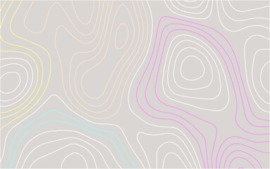 Background of the color topographic map. Topographic map lines, contour background.	Topography background. Vector banner. Topography background. Vector geographic contour map. 