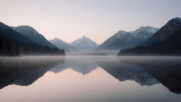 A mountain lake landscape, emphasizing nature's tranquility, beauty, and scenic detail. - Powered by Adobe