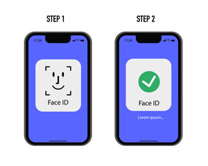 Verification ID is an illustration of Verification ID using system of face recognition and personal ID. The concept is take a photo by holding their own ID to get verified. Vector illustration.
