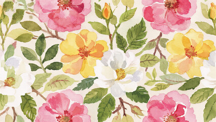 Watercolor floral pattern