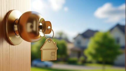key in door opening to new home