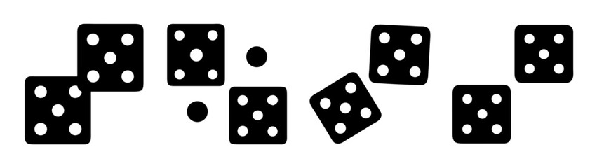 Abstract dominoes game illustration design, black and white domino tiles vector graphic art image