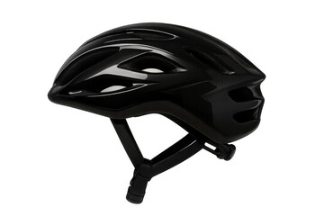 Fototapeta premium Black cycling helmet providing head protection, safety, and equipment for sport activities on a transparent background