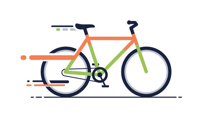 Modern Bicycle Infographic with Speed Lines.