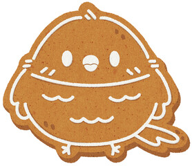 Gingerbread Bird Cookie Illustration