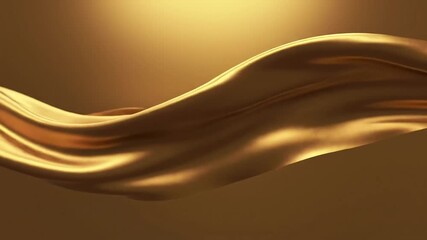 Elegant golden liquid wave flowing smoothly on a warm luxurious background creating a mesmerizing and sophisticated abstract motion graphic with rich shimmering textures and soft reflections perfect . - Powered by Adobe