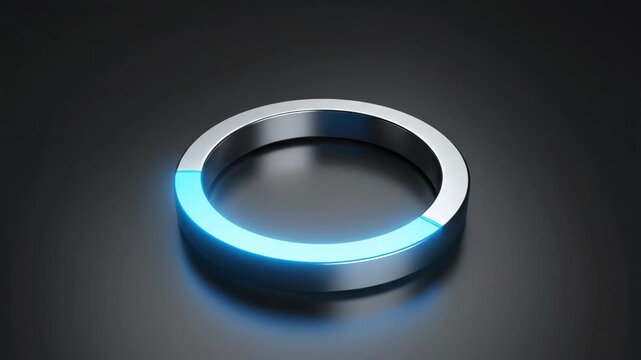Abstract geometric ring with glowing segment on dark background