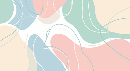 Minimalist modern camouflage style abstract background with smooth flowing shapes and soft muted colors. © nasajob