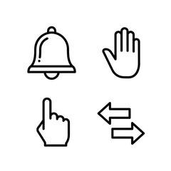Obraz premium Collection of Simple Line Icons Representing Notification, Stop, Pointing, and Exchange.