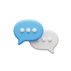 3d speech bubble icons isolated on transparent background