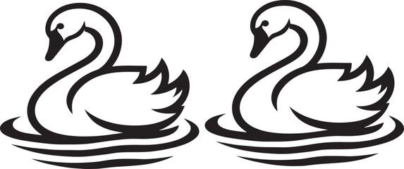 Fototapeta premium Elegant Swan in Black & White – Minimalist Monochrome Bird Photography