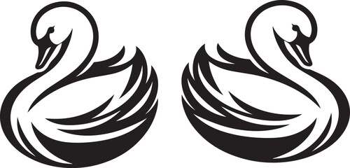 Elegant Swan in Black & White – Minimalist Monochrome Bird Photography