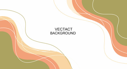 Minimal Hand Drawn Abstract Banner Background Design with Natural and Floral Line Art. Hand Drawn Geometric Pattern Organic Shape Memphis Style Background for Social Media Post Cover Print Wallpaper