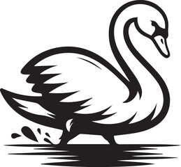 Elegant Swan in Black & White – Minimalist Monochrome Bird Photography