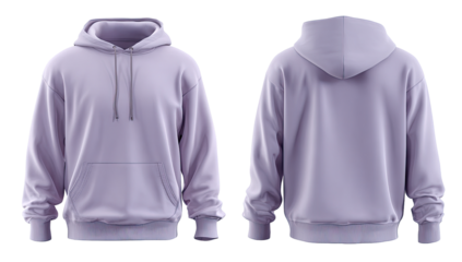 Light purple hoodie, front and back views (1)