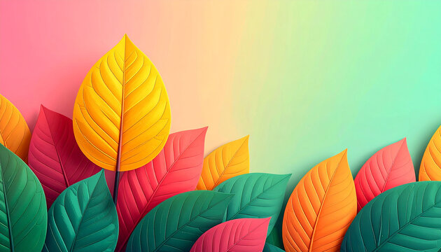 Colorful leaves on a colorful background
4