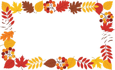 Autumn leaves frame for thanksgiving day