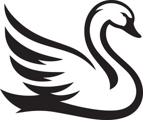 Fototapeta premium Elegant Swan in Black & White – Minimalist Monochrome Bird Photography