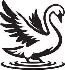 Fototapeta premium Elegant Swan in Black & White – Minimalist Monochrome Bird Photography