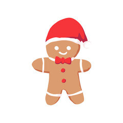 Cute Gingerbread Man Vector Illustration | Christmas Cookie Character