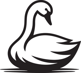 Elegant Swan in Black & White – Minimalist Monochrome Bird Photography