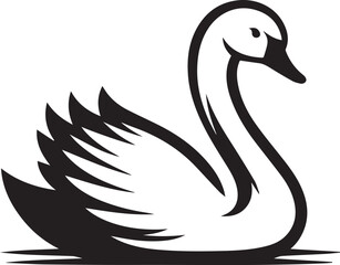 Elegant Swan in Black & White – Minimalist Monochrome Bird Photography