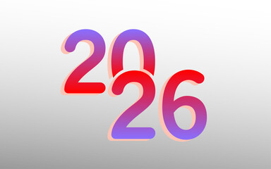 New year 2026 design. 2026 with color combination.