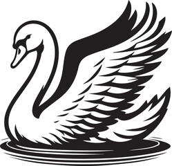 Elegant Swan in Black & White – Minimalist Monochrome Bird Photography