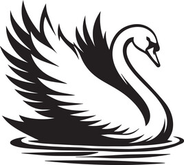 Elegant Swan in Black & White – Minimalist Monochrome Bird Photography