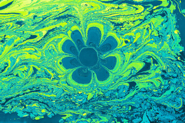 Ebru  marbling floral patterns.  . Unique art  Liquid marbling  texture  background
