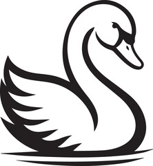 Elegant Swan in Black & White – Minimalist Monochrome Bird Photography