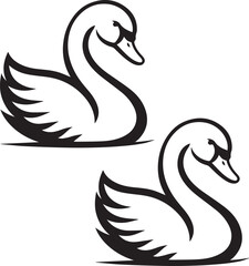 Elegant Swan in Black & White – Minimalist Monochrome Bird Photography