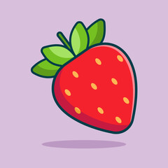 Cute Strawberry Cartoon Vector Art, Illustration and Graphic