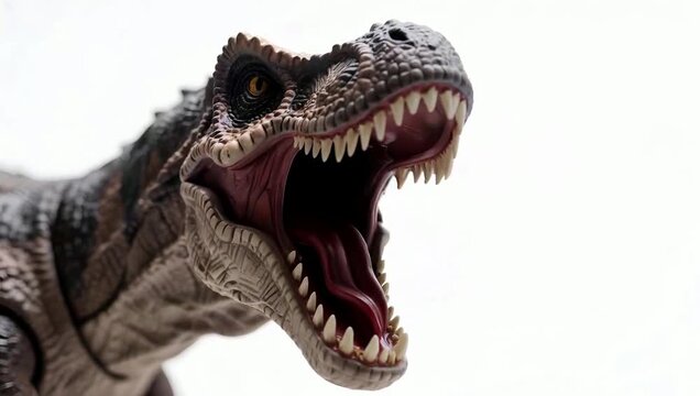 Dinosaur toy head with open mouth