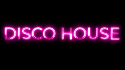 Disco House Neon Text Animation | Groovy Electronic Visual - Powered by Adobe