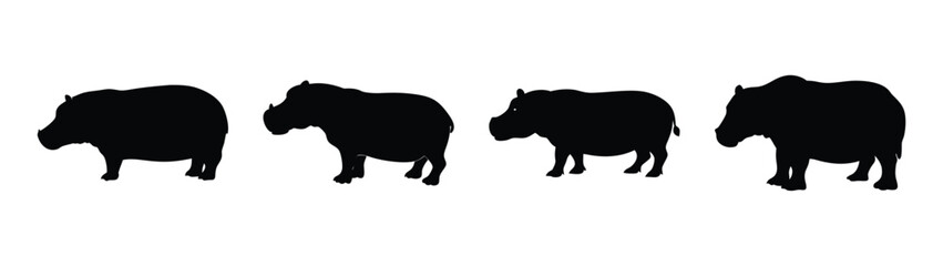 vector silhouette hippo