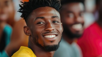 Cheerful Group of African Friends Sitting Together Sharing Stories and Laughter in a Casual Social Gathering