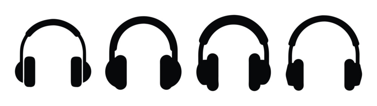 Headphones vector illustration: wireless, gaming, noise cancelling, studio, and dj headphones