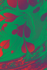 Abstract marble texture floral pattern . Traditional art of Ebru marbling