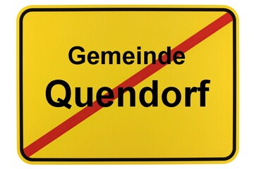 Illustration eines Ortsschildes der Gemeinde Quendorf in Niedersachsen	