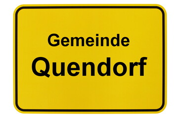Illustration eines Ortsschildes der Gemeinde Quendorf in Niedersachsen	
