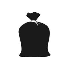 Sandbag Silhouette Vector Icon. A minimalist black silhouette illustration of a sandbag.