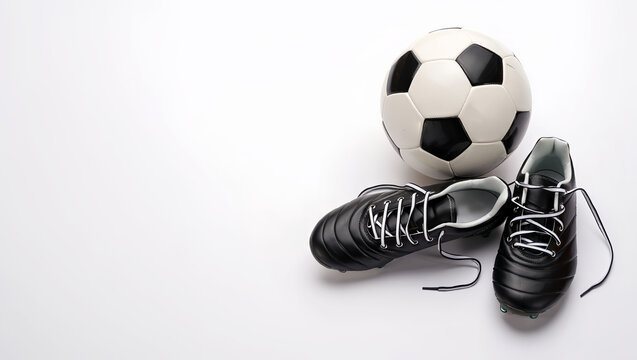 Soccer Ball and Cleats on White Background