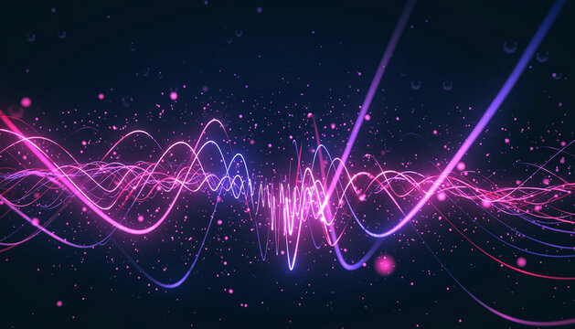 Digital cyberspace futuristic, Green and Blue color particles wave flowing with lines and dots connection, Technology network abstract background. 3d rendering - Powered by Adobe